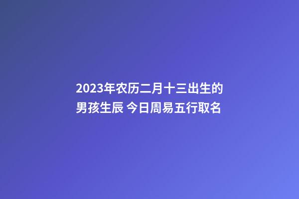 2023年农历二月十三出生的男孩生辰 今日周易五行取名